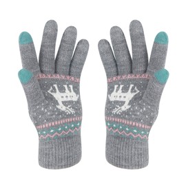 HÖTER Winter Touch Screen Gloves Snow Flower Printing Keep Warm for Women and Men