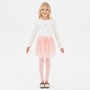 BINIDUCKLING Toddler Girl Glitter Tutu Skirt with Leggings Pale Pink