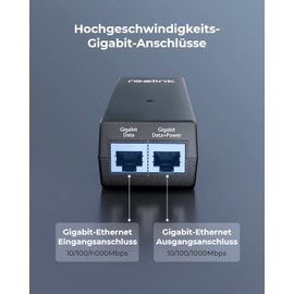 Reolink Gigabit PoE Injector, Delivers PoE+ 30W or PoE 15.4W, Distance up to 100m, Plug & Play, Suitable PoE Cameras/Video Doorbell PoE, RLA-PI1