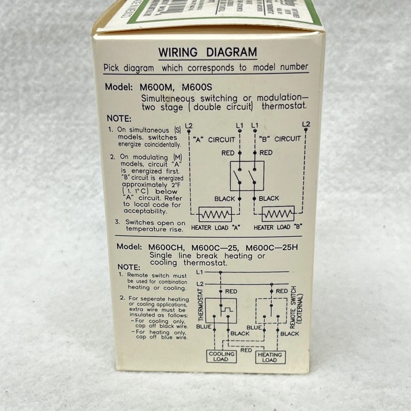 Marley M611W Single Pole Thermostat - Line Voltage Heating M611W