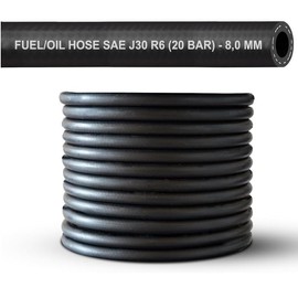 (8 mm) 2 Metre Hose Petrol Hose Oil Hose Fuel Hose Diesel Hose Fuel Line for Petrol Fuel Diesel (SAE J30 R6) (Inner Diameter: 8.0 mm/Outer Diameter: 15.0 mm (5/16 Inch)
