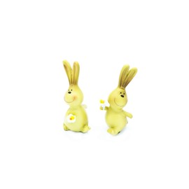 HEITMANN DECO Polyresin Rabbit, Yellow, for Standing, Brown