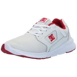 DC Men's Skyline Casual Skate Shoe, white red