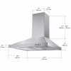 Tieasy Wall Mount 30in Range Hood Vent Stainless Steel 450CFM