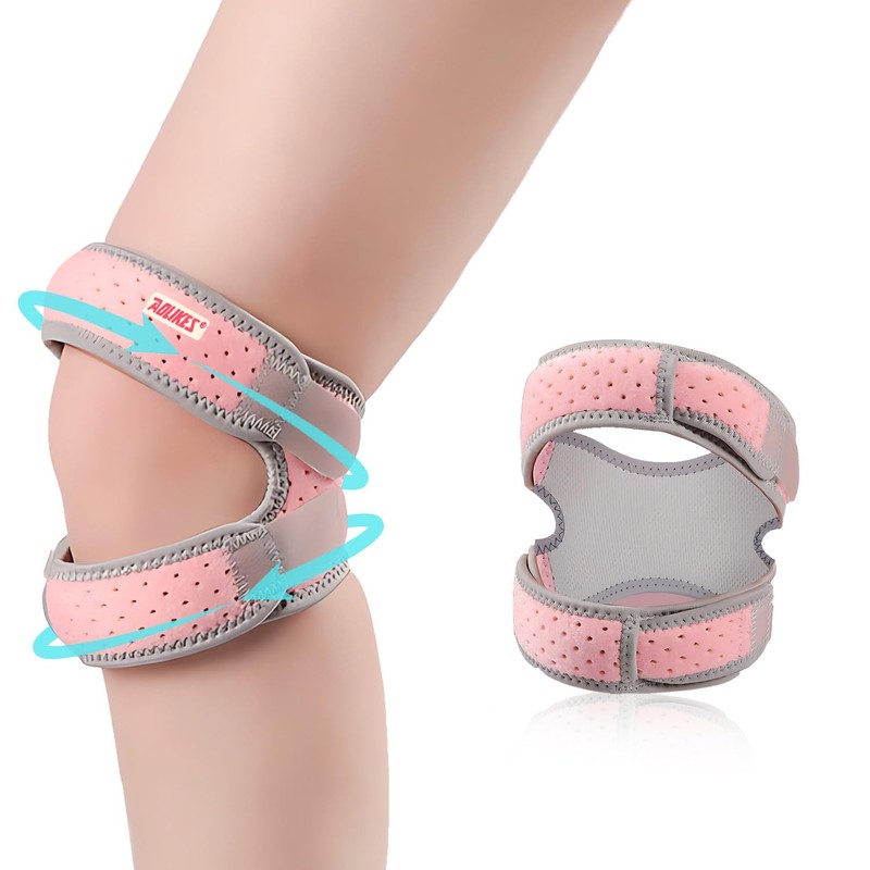 Rodillera con Soporte Doble para Rótula, 2 Piezas, Negro