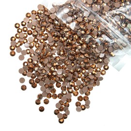 qiipii 1550PCS 5mm Copper Resin Rhinestones for Crafts Brown Flatback Jelly Resin Rhinestones Bulk SS20 Non-Hotfix Coffee Stones Diamonds Gems Charms for Face Eyes Makeup Tumblers DIY Crafts Decor