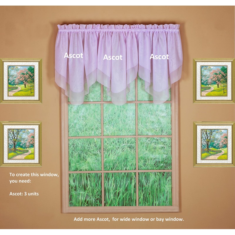 Today's Curtain Emelia Original Voile Ascot 25", Lilac, 40" W