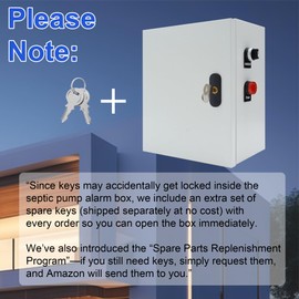 Sump Pump Alarm, IP65 High Water Septic Alarm with 120dB Loud Alarms and Large LED Indicator, 3 Modes Septic Control Panel for Sump Pump Pond Water Tank (High Water)