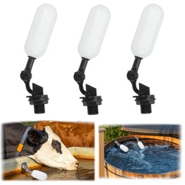 Xinghonyac 3 Pcs Float Valve Set, 1/2-Inch Water Supply Pipe Float Valve with Adjusting Arm Float Ball Valve for Swimming Pool, Aquarium, Automatic Waterer Bowl Tank Trough (Black)
