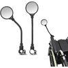 Wheelchair Rear View Mirrors, 360° Rotating Telescopic Wide-Angle Rearview Mirror