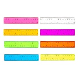 8Pack 6 Inch Colorful Rulers Small Ruler Assorted Colors with Inches and Centimeters Clear Measuring Multi Teaching Materials Drafting Tools and Drafting Kits