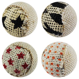 TTcat Canvas Cat Toys Balls, Cat Toys for Indoor Cats, Interactive Cat Chew Toys for Cat Kitty Kitten,4 Pack