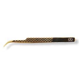Titanium Gold Diamond Grip Tweezers 5.50” Curved | 0.71 oz