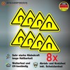 Pack of 8 Warning Stickers 6 x 5 cm Magnet