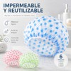 Janety Gorro de Baño Impermeable Reutilizable para Mujer, Set de