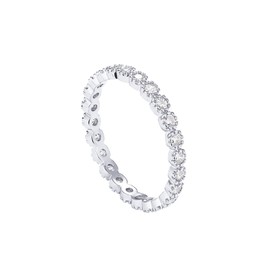 PAVOI 14K White Gold Plated Rings Cubic Zirconia Band | Marquise Milgrain Eternity Bands | White Gold Rings for Women Size 8