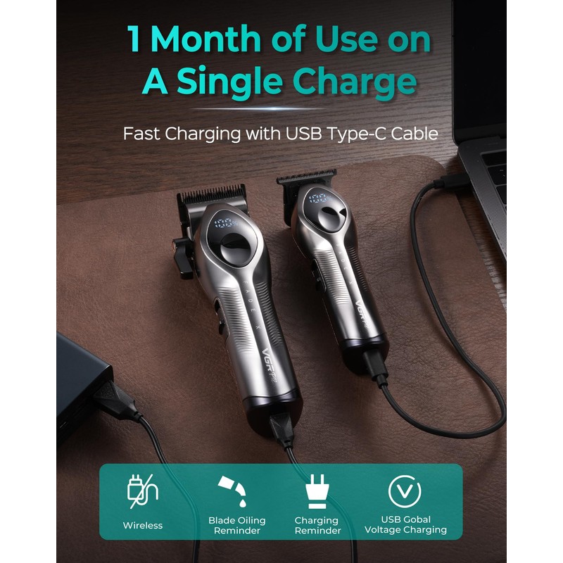Hair Clippers for Men, Cordless Professional Clipper & Trimmer Set