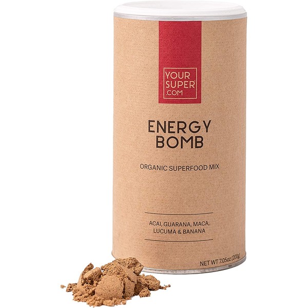 Your Super Energy Bomb Superfood Mix - Plant-Based Energizing Powder, Coffee and Energy Drink Replacement, Essential Vitamins & Minerals, Non-GMO, Organic Acai Berry - 7.05 Ounces, 40 Servings