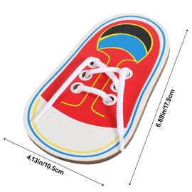 COMNICO Learn to Tie Shoes, 2Pcs Wooden Shoe Tying Practice Board Educational Shoelace Threading Teaching Lacing Shoes Training Early Learning Kits Decorative Accessories