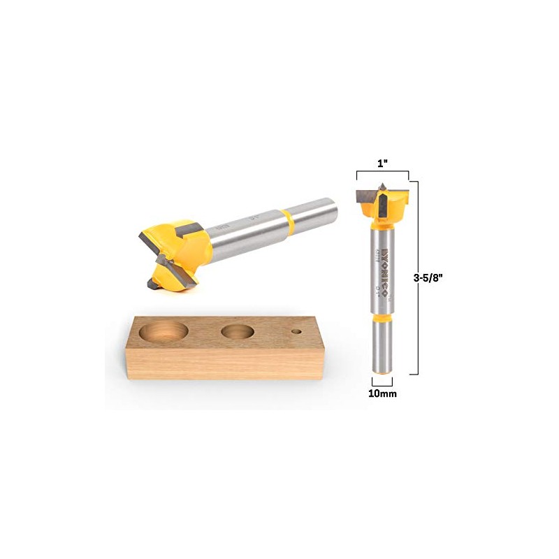 YONICO 43028C 1-Inch Diameter Carbide Forstner Drill Bit 10mm Shank