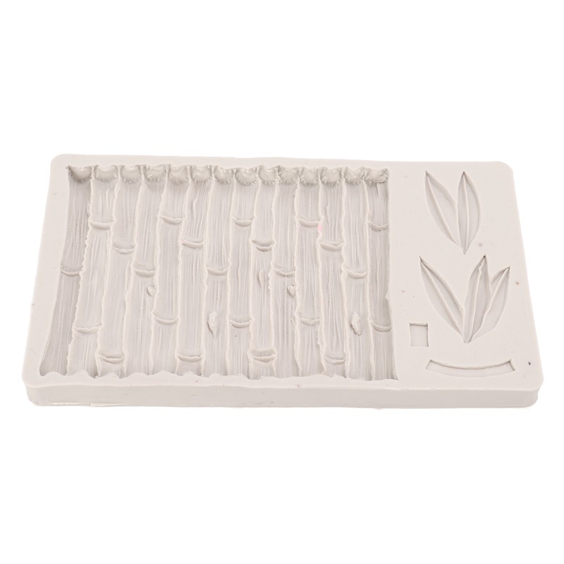 Silicone Mold Safe Elastic Grey Leaves Bamboo Design Tear Resistant