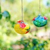 Pack 2 Blown Glass Hummingbird Feeders for Outdoors 3inch Small