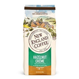 New England Coffee Hazelnut Crème Decaffeinated Medium Roast Ground Coffee 10 oz. Bag (Pack of 3)