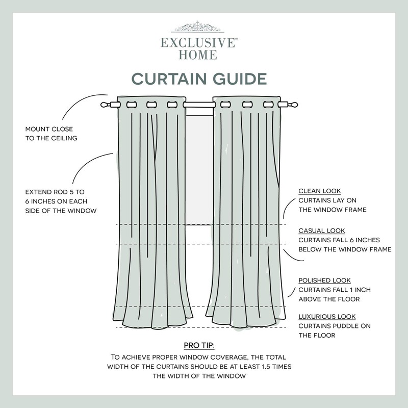 EXCLUSIVE HOME Chateau Striped Faux Silk Grommet Top Curtain Panel