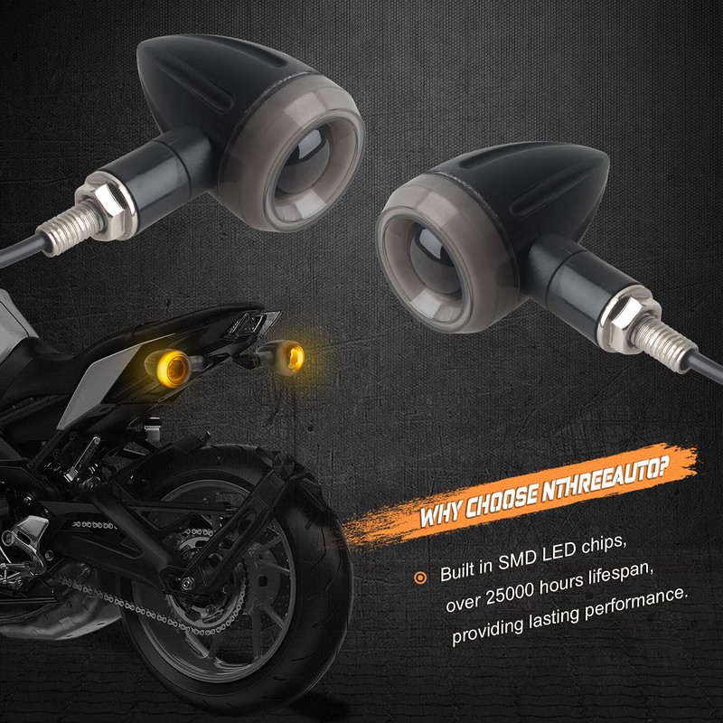 NTHREEAUTO Sequential Turn Signals Light LED Switchback Flowing Motorcycle Blinkers