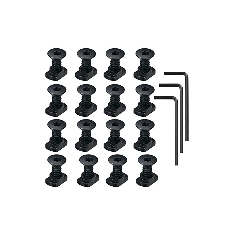 16 Pack T-Nut Screw Replacement Sets,Compatible with Rail Mount, with