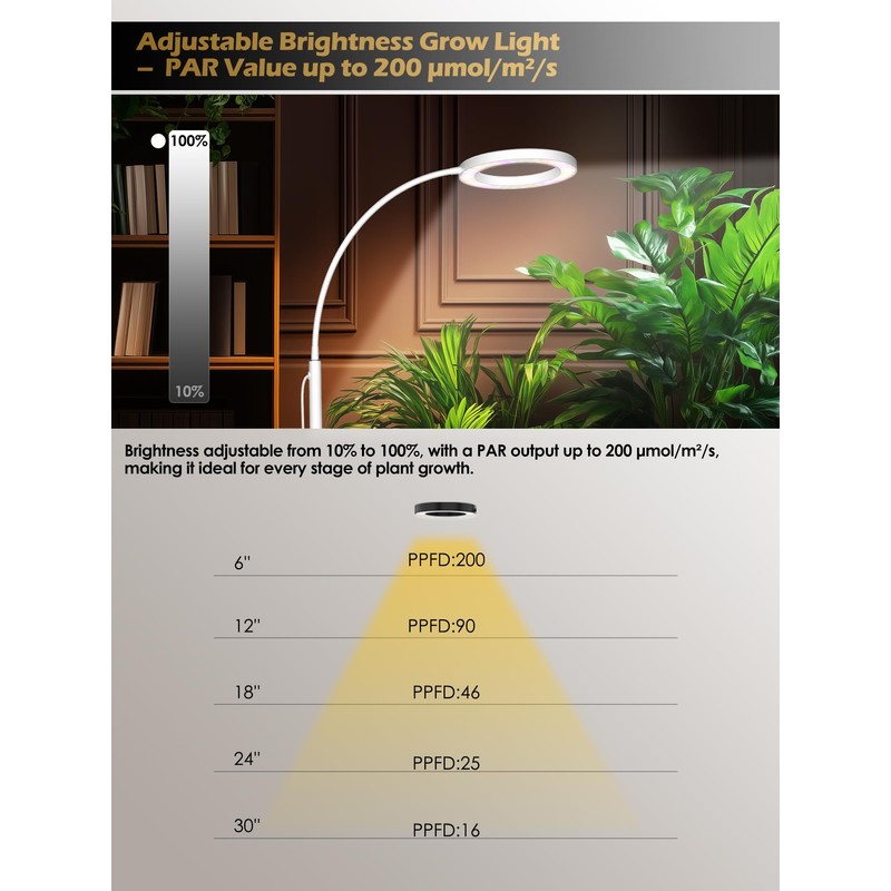 GLOWRIUM Grow Lights for Indoor Plants, 24W Full Spectrum LED