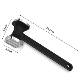 ZMREN Meat Tenderizer Hammer, Double-sided stainless steel meat tenderiser with non-slip handle, meat hammer for steak, chicken, pork, Dishwasher safe