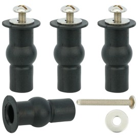 AYWGZL 4 Pack Universal Toilet Seat Screws - Heavy Duty Rubber Expansion Hinge Bolts for Top Mount Toilet Seats, Replacement Hardware Kit