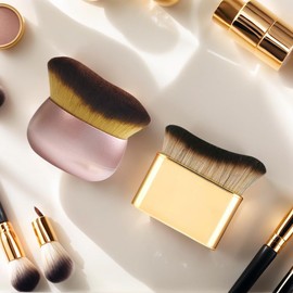 XFSRG Make Up Pinsel Set für Gesicht und Körper Weiche Chemiefasern Foundation Pinsel Blush Pinsel Ideal für Selbstbräuner Hochwertiges Zubehör für Perfektes Make-Up (Rosa und Gold)