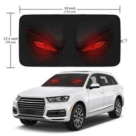 Red Eyes Car Windshield Sun Shade Foldable Sunshade Front Window Cover Sun Visor Protector Accessories for Truck SUV (64x32 inches)