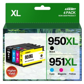 AXESET Compatible 950XL 951XL Ink Cartridges Combo Pack Replacement for HP OfficeJet Pro 8600 8610 8620 8100 8630 8660 8640 8615 76DW 251DW, Black, Cyan, Magenta, Yellow, 4-Pack