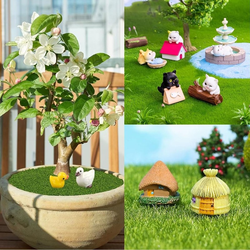 OUDQFCJ Pack of 5 Artificial Grass Miniature Garden, Crafts, Gnome