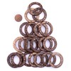 TheBeadChest Natural Coconut Shell Ring Pendants 35mm, Set of 20