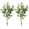 47 inch 2 Pack Artificial White Camellia Trees with Ground
