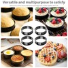 Bamily 4Pcs Crumpet Rings, 8.5cm Crumpets Cooking Rings Non Stick