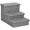 3-Steps Pet Stairs with Storage - Gray