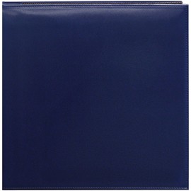 Pioneer 12 Inch by 12 Inch Snapload Sewn Leatherette Memory Book, Navy Blue
