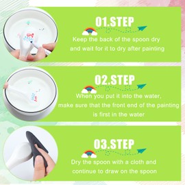 36 Pcs Magical Water Painting Pen with Spoon and Wipe, 12 Colors Magical Floating Ink Pen with Spoon Magical Doodle Drawing Pens Ceramic Painting Kit for Kids Toddlers Adult Boy Girl Drawing Gift