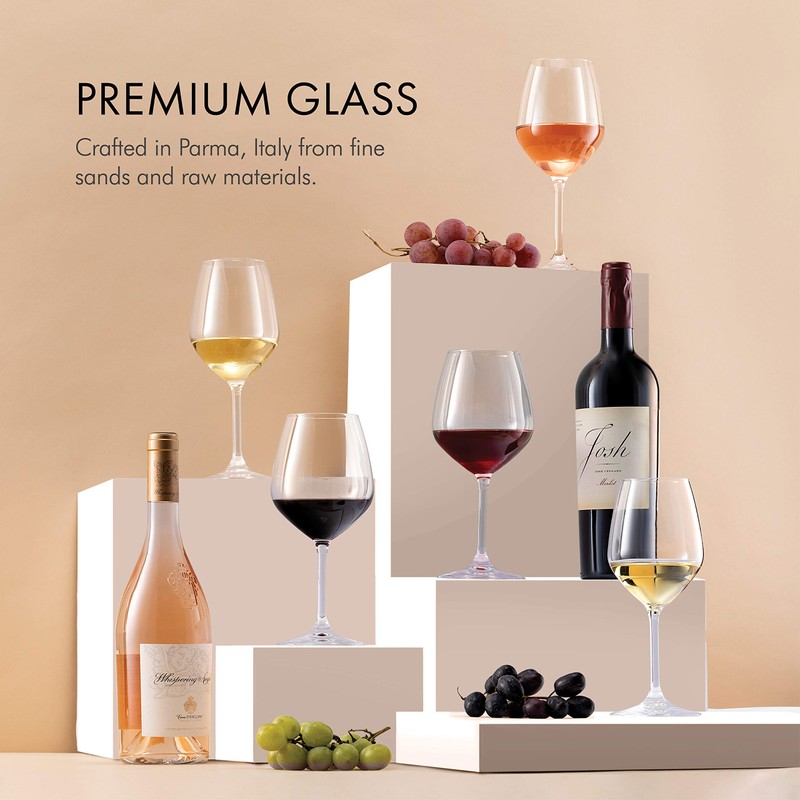 Paksh Novelty Italian Red Wine Glasses - 18 Ounce -