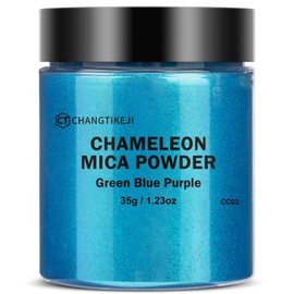 CHANGTIKEJI Chameleon Mica Powder,35g Large Capacity,Green Blue Purple Shift Mica Powder for Epoxy Resin,Saturated Color Shifting Pigment Powder for Oil Painting,Eye Shadow,Car Paint