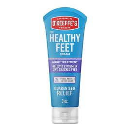 Crema para pies de tratamiento nocturno O'Keeffe's para pies sanos - Tubo de 3 oz (1 paquete) - Alivio garantizado durante la noche para pies extremad