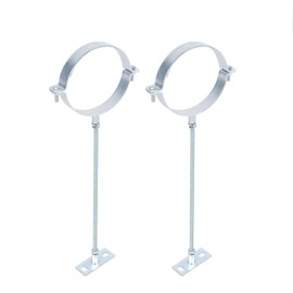 2PCS 10"Chimney Pipe Bracket,Wall Support Chimney Pipe Holder，Stove Pipe Hanger，B Vent Wall Strap，Rigid Split Ring Hanger,for 8" (10" O.D.) Double Wall Insulated Chimney Pipe，Lengthened 16-inch Screw