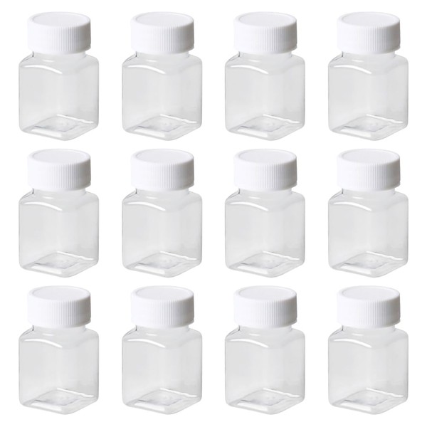 UUYYEO 12 Pcs 50ml Clear Plastic Juice Bottles Containers Small