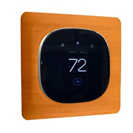 Hickory Wood Square Wall Plate for Ecobee Smart Thermostat Enhanced and Premium Cover Trim Backplate