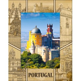 Saddle Mountain Souvenir Portugal Laser Engraved Wood Picture Frame Portrait (3 x 5)